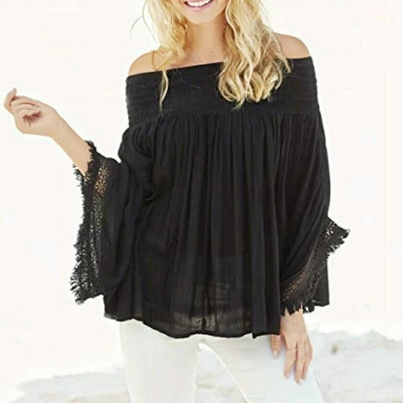 Mud Pie Tops (2) New S/M Boho Off Shoulder - Picture 2 of 4